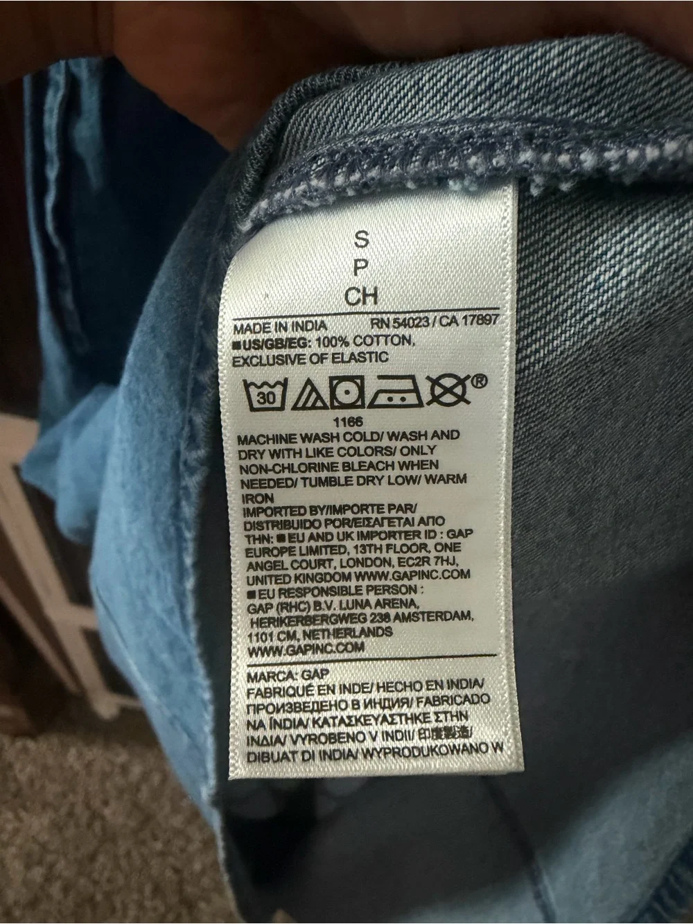 GAP Blue Denim Sweetheart Maxi Dress